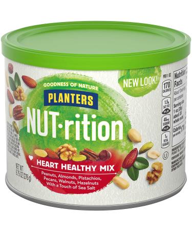 PLANTERS NUT-rition Heart Healthy Mix 9.75 oz Canister - On-the-Go, Work, School & Active Lifestyle Snack - Nutrient Dense & Kosher - Buy Online on GoSupps.com