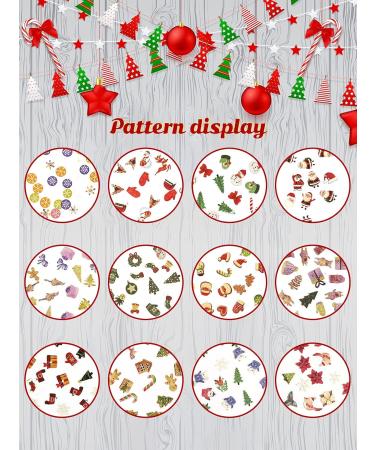 24 Grid Christmas Nail Art Stickers Decals Nail Art Supplies Christmas Santa Elk Flash Snow Deer Wood Pulp 3D Nail Art Decorations Accessories Christmas Nail Sequins - Buy Online on GoSupps.com