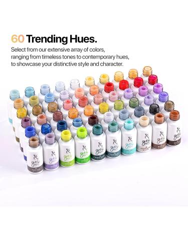 60 Color SXC Gel Liner Nail Art Set for Soak Off Painting - Swirl Nails Design with Thin Brush - Ultra Color Series - Buy Online on GoSupps.com