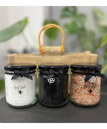 Salt Set Witchcraft Black Protection Sea Salt Cleansing 3x200g Witch Stuff Gifts - Buy Online on GoSupps.com