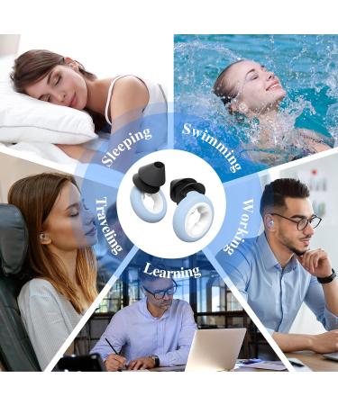 Buy Ear Plugs for Sleeping - Reusable Silicone Noise Reduction Earplugs with 33dB Protection - 6 Sizes & Sky Blue Color - Buy Online on GoSupps.com