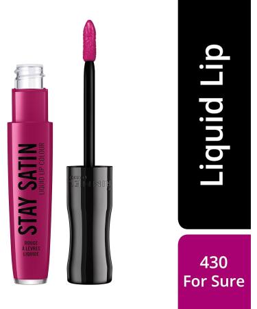 Rimmel London Stay Satin Liquid Lipstick For Sure - 5.5 ml (430) | Long Lasting Formula - Buy Online on GoSupps.com