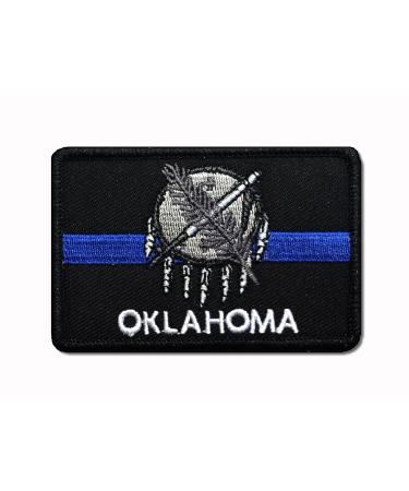Subdued Thin Blue Line Oklahoma State Flag Patch