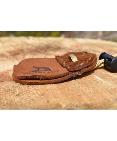 Standing Wolf Traditional Moose Leather Finger Tab for Archery - Handmade 3 Under Style Protector for Left Hand - Ideal for Hunting & Target Practice - Buy Online on GoSupps.com