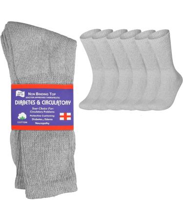 6 Pairs Physicians Approved Diabetic Crew Socks Unisex - Black/Grey/White - Size 9-11 - Buy Online on GoSupps.com