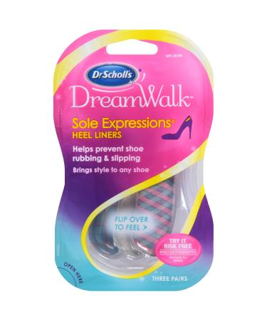 Dr. Scholl's DreamWalk Sole Expressions Heel Liners  3 pairs
