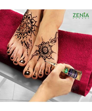 Zenia 100% Natural Temporary Tattoo Paste Cone - 25g | Indian Body Art Freckles | Reddish-Brown Color - Buy Online on GoSupps.com