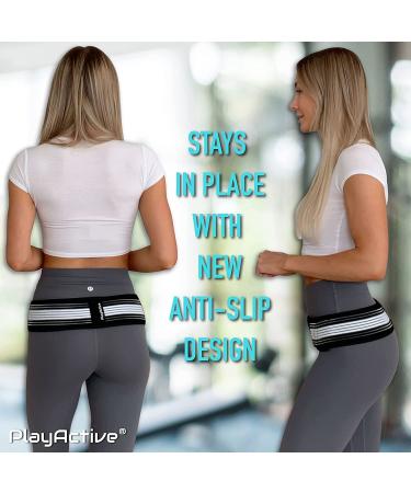 PlayActive Sacroiliac SI Joint Hip Belt - Lower Back Support Brace for Men and Women - Regular Size (Hip 30-40) - Pelvic Support Belt for Hip Pain Relief - Buy Online on GoSupps.com
