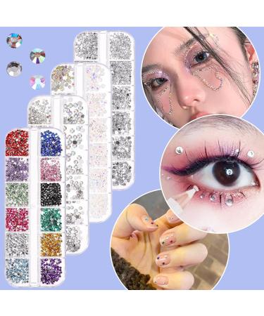 5800 Pieces Multicolored Rhinestones for Nail Art DIY Crafts & Carnival - Glittering Gems with Tweezers - Buy Online on GoSupps.com