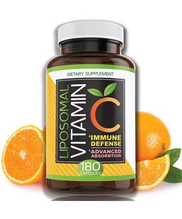 luluburd Liposomal Vitamin C 600 mg High Dose Vitamin C 180 Capsules Pure Fat Soluble Lipo VIT C Pills Antioxidant Dietary Supplement Immune Support Collagen Booster Natural Vegetarian Vegan