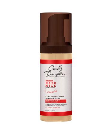 Curly Hair Products by Carol's Daughter, Hair Milk Styling Foam For Curls, Coils and Waves, with Honey, Rosemary and Macadamia Oil, 5.85 Fl Oz (Design and Packaging May Vary)