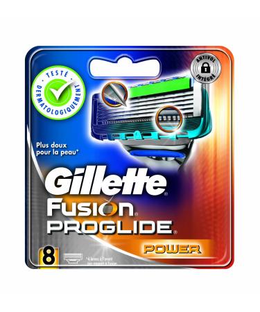 Gillette Fusion ProGlide Power Refill for razors (simulated dermatologically) 8 units