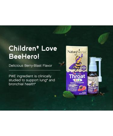 NaturaNectar Exclusive Kids Propolis Throat Spray BeeHero Berry Blast Flavor (3 Packs) - Buy Online on GoSupps.com