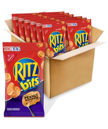 Ritz Bits Peanut Butter Cracker Sandwiches - Big Bag, 3 Ounce (Pack of 12) Cheese 3 Ounce (Pack of 12)