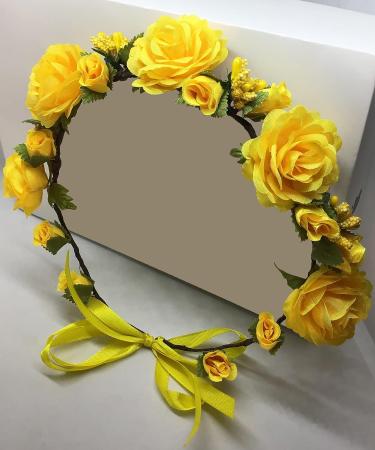 Yellow Roses Flower Crown Headpiece for Girls - Boho Wedding Bridal Accessory - Buy Online on GoSupps.com