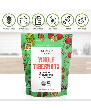 Organic Tigernuts 16oz - All-Natural, Nutrient-Rich, High Fiber Paleo Snack | Mariam Goods - Buy Online on GoSupps.com