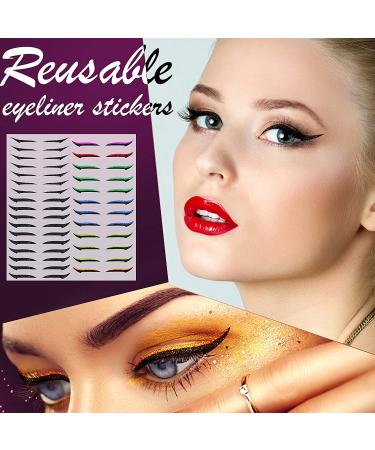 84-Piece Reusable Glitter Eyeliner Stickers | Colorful & Waterproof Eye Makeup Stickers - Buy Online on GoSupps.com