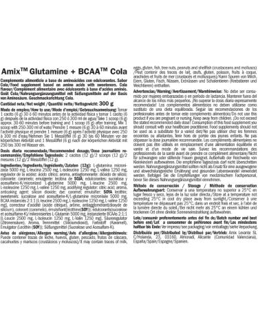 AMIX BCAA & Glutamine - Premium Amino Acid Supplement for Athletes | Reduces Muscle Catabolism | 300g Cola Flavor - International Shipping Available - Buy Online on GoSupps.com