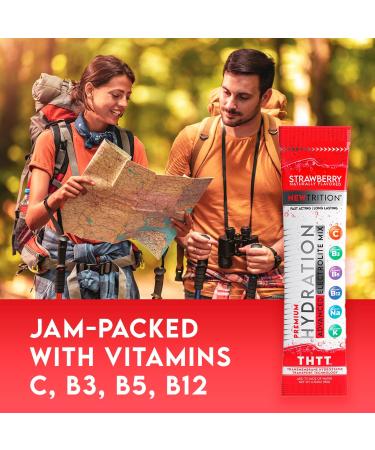 Hydration Powder Packets - Electrolyte Drink Mix with Vitamins C & D Naturally Flavored Strawberry 12 Servings - Fast Acting Hydration for International Shipping - Buy Online on GoSupps.com