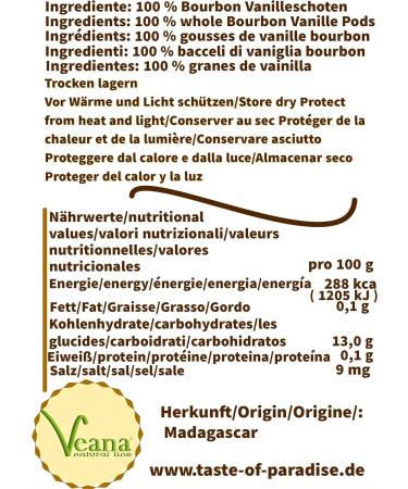 Bourbon Lot de 50 gousses de vanille 12-13 cm 100 % naturelles de Madagascar - Buy Online on GoSupps.com