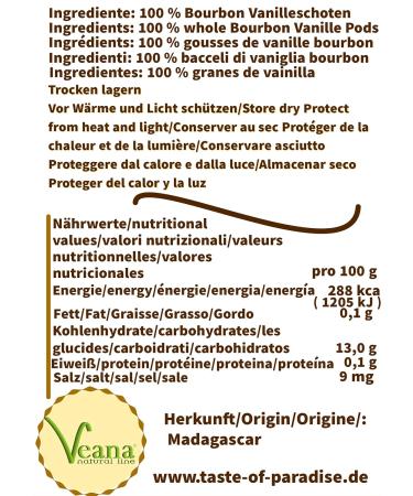 Bourbon Vanilla Pods - 20 Pieces (12-13cm) | 100% Natural Madagascar | Fresh Juicy & High Vanilla Content | Top Gourmet Quality - Buy Online on GoSupps.com