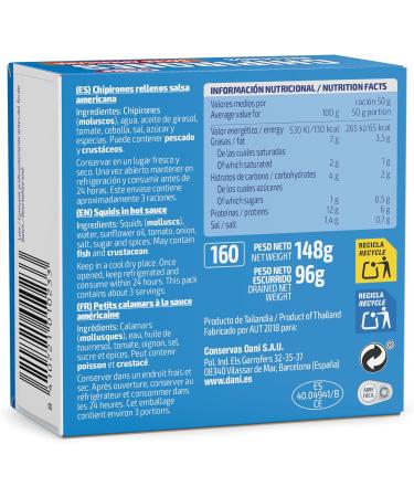 Whole squid in spicy sauce Pack of 3 tapas boxes - Buy Online on GoSupps.com