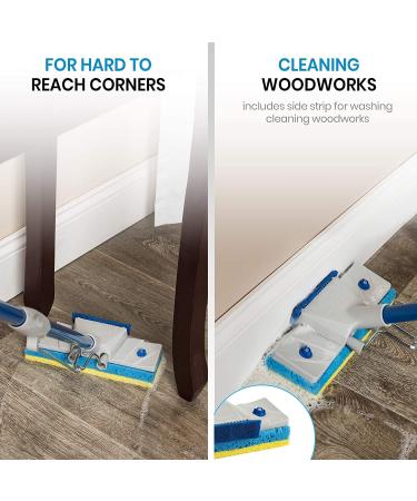 Quickie Sponge Mop Refill Set of 2 - Replacement Mop Pads 9X2.75 Inch - Made in USA with Eraser Cleaning Pad - Buy Online on GoSupps.com