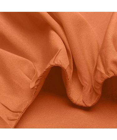 TUNUSKAT Women's Off-Shoulder Cross Short Sleeve Blouse - Orange | Summer Trendy Crop Top - Buy Online on GoSupps.com