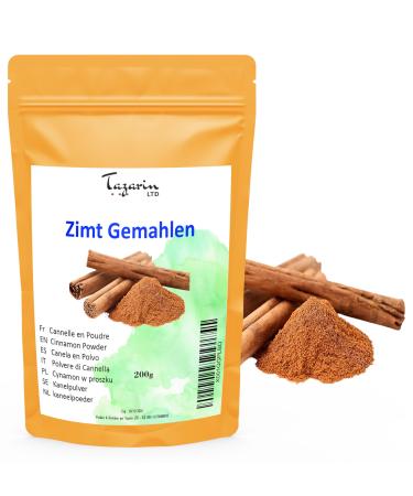 200g Cinnamon Powder - Ground Ceylon Cinnamon - Intense Aroma & Taste - 100% Natural Pure and No Additives - TazarinLtd