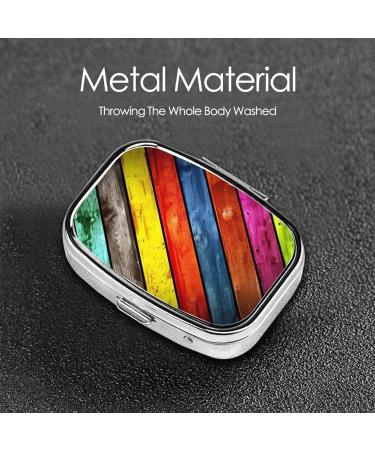 Colored Wooden 2 Compartment Pill Case | Cute Travel Pill Box Organizer for Pocket & Purse - Buy Online on GoSupps.com