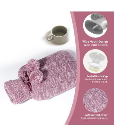 Samply 2L Hot Water Bottle with Knitted Cover - Hot & Cold Compress for Pain Relief - Purple - Buy Online on GoSupps.com