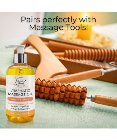 Lymphatic Massage Oil | 100% Natural Drainage Oil with Arnica Lemon & Ginger | Premium Quality for Post Surgery Recovery | 8oz by Brookethorne Naturals - Buy Online on GoSupps.com