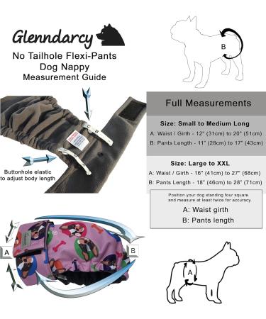Glenndarcy French Bulldog Dog Diapers - Tail-Free Long Trousers in Pink Black Dots | Medium Size - Buy Online on GoSupps.com