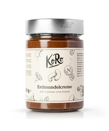 KoRo - Tigernut Cream with Cashew Nuts and Cocoa 350g - Only three ingredients - High nut content - Vegan spread - Topping for pancakes, waffles or porridge