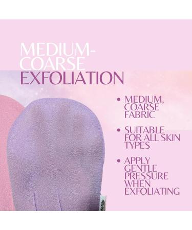 BfefBo Body Exfoliating Glove KESSA Pink & Purple 2 PACK Bath & Shower Mitt Body scrub Exfoliator Plant based Targets keratosis pilaris Plastic free (Pink) Pink Purple - Buy Online on GoSupps.com