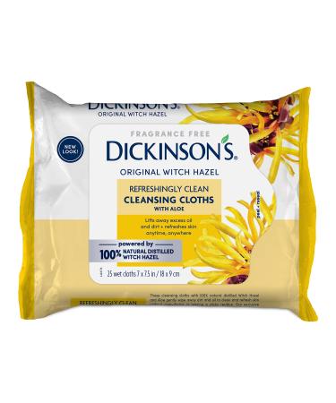 Dickinson Brands Original Witch Hazel Refreshingly Clean Cleansing Cloths  25 Wet Cloths