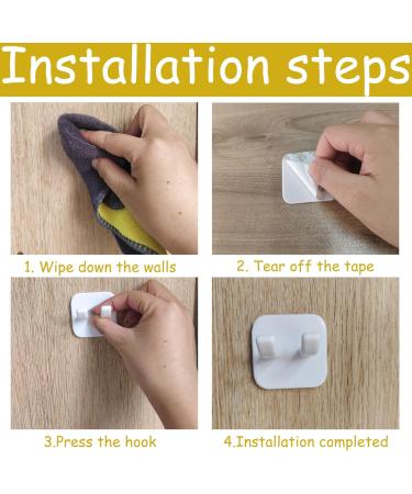 Buy Lianchen 8-Piece Self-Adhesive Bathroom Razor Holder - No Drilling Wall-Mounted Double Hooks for Home & Kitchen (White) - Buy Online on GoSupps.com