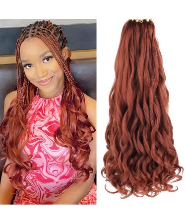 Dt cheryl French curls braiding hair 8 pack pre-stretched French curly braiding hair 24 inch loose wave curly braids hair extensions 75g/pack French curly synthetic hair extensions (350#) 350# 24 inch