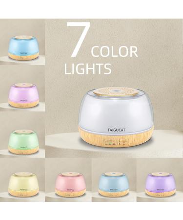 TAIGUCAT 300ML Aromatherapy Essential Oil Diffuser - 8 Hours Quiet Electric Air Diffuser with Remote Control and 7 LED Color Changing Lights - Yellow - Buy Online on GoSupps.com