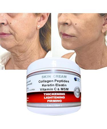 Alka Vita Firming Cream with Keratin, Collagen, Elastin, Vitamin C & MSM - 4 oz, Ivory - Natural Ingredients for Saggy Arms & Wrinkled Neck - Buy Online on GoSupps.com