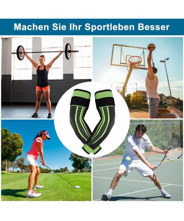 Ruilala Compression Elbow Bandage - Breathable Non-Slip Support for Tennis Golf Arthritis & Tendonitis - 2 Piece Set (Green XL) - International Shipping Available - Buy Online on GoSupps.com