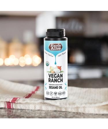 Foods Alive Vegan Ranch Dressing - Organic, Gluten-Free, Sugar-Free, Keto-Friendly | Made with Cold Pressed Sesame Oil | Healthy 8oz Dressing for Keto Meals & Salads - Buy Online on GoSupps.com