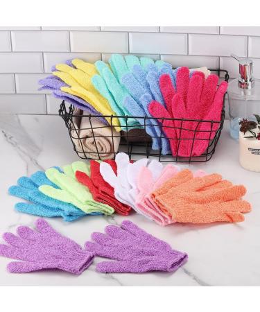 24 Pcs Exfoliating Shower Gloves - Body Scrubber for Spa Massage and Dead Skin Cell Removal - Buy Online on GoSupps.com