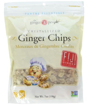 The Ginger People Baker's Cut Crystallized Ginger Chips, 7 Ounce Pack