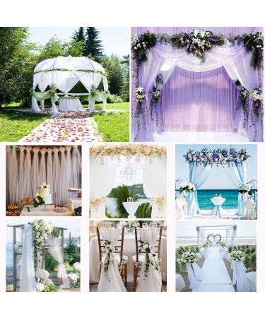 White Crystal Organza Tulle Sheer Fabric Backdrop Curtains 19x30 Yards for Wedding, Baby Shower, Birthday Party - Event Decor - Buy Online on GoSupps.com