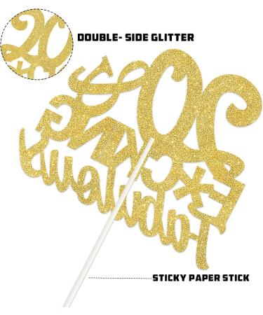 20 Fabulous Cake Topper - Gold Glitter Happy 20th Birthday Cake Supplies Hello 20 - Wedding Party Sign Decorations - It S For Man And Woman Birthday Party Anniversary - Buy Online on GoSupps.com