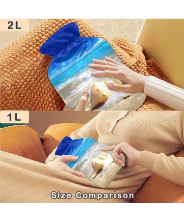 Naanle Sea Beach Mussel Hot Water Bottle - 1L Transparent Heat Bottle for Bed Hand & Foot Warmer | Pain Relief & Cold Therapy - Buy Online on GoSupps.com