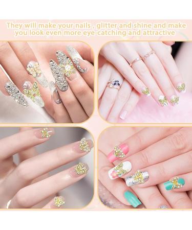 28 pcs Gold Butterfly Nail Charms - 3D Nail Diamonds Rhinestones for Nail Art Design - Buy Online on GoSupps.com