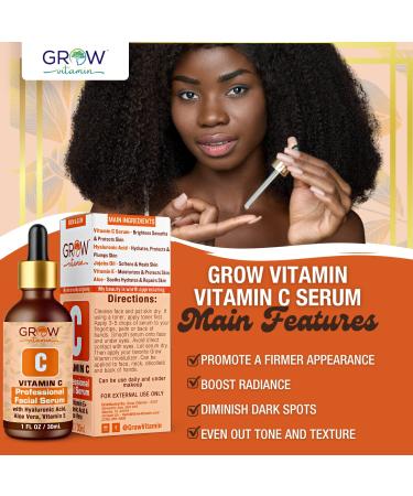 True Skin Vitamin C Serum for Face - Hydrating & Brightening Anti Aging Serum with Hyaluronic Acid, Vitamin E, Aloe Vera & Jojoba Oil - 1 fl oz - Buy Online on GoSupps.com