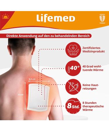 Lifemed Heat Patches for Back Shoulders & Neck | Pain Relief Plasters & Thermal Pillows | Drug-Free Solution (24 Pack) - Buy Online on GoSupps.com